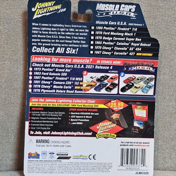 Johnny Lightning Muscle Cars USA 1967 Chevy Corvette 427 (Blue) Car (Release 1) - Picture 6 of 7